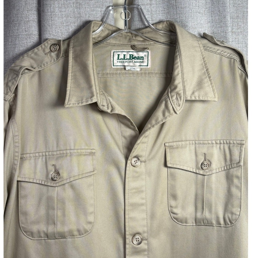 Vintage LL Bean Safari Field Jacket Mens XL Long Khaki Tan Made in USA 3097 BL